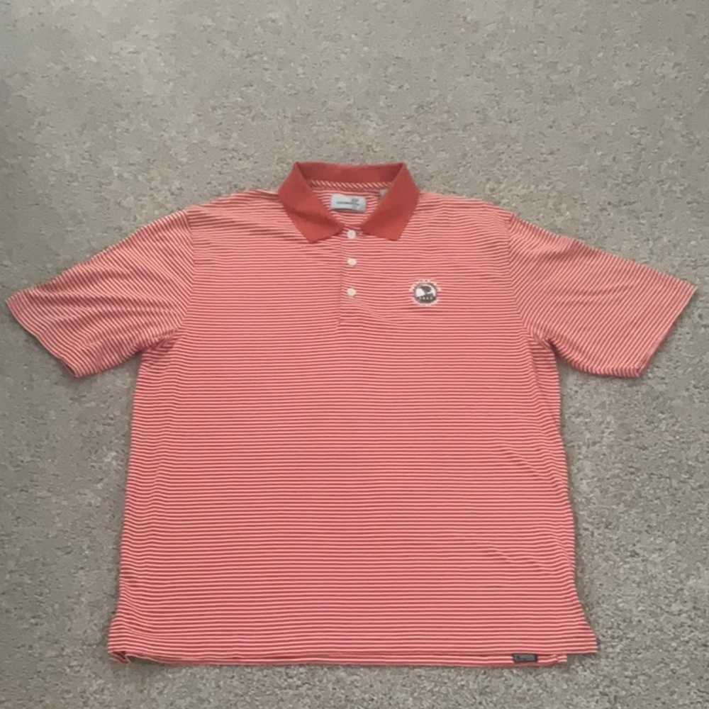 Men's Red Striped Polo Shirt
